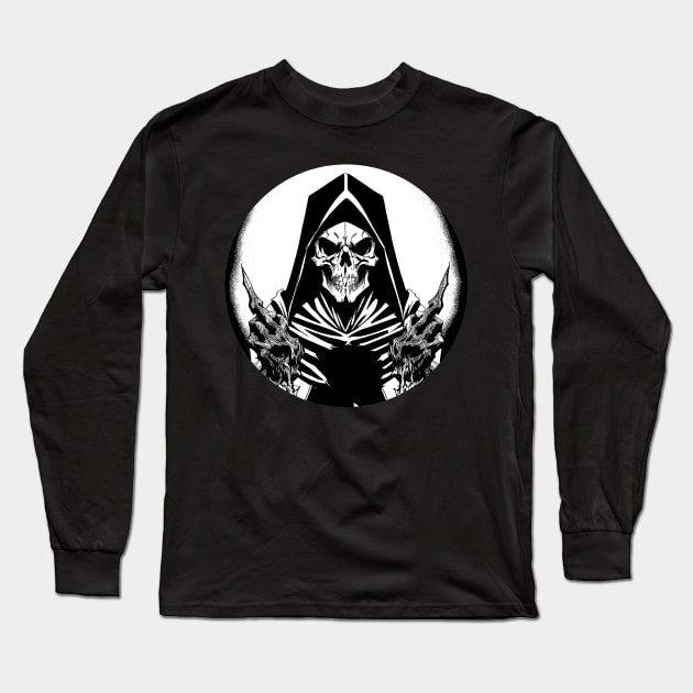 Skull Cult Leader Long Sleeve T-Shirt by DeathAnarchy